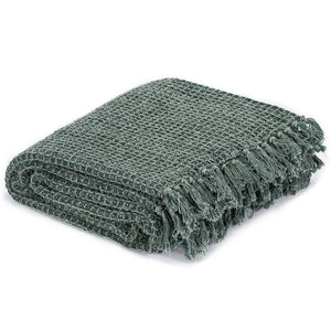 vidaXL Jeté de lit coton 160x210 cm vert foncé