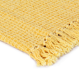 vidaXL Jeté de lit en coton 220x250 cm jaune moutarde
