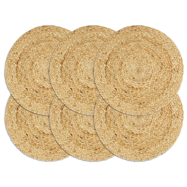 vidaXL Sets de table 6 pcs Naturel 38 cm Rond Jute