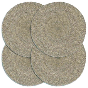 vidaXL Sets de table 4 pcs Gris 38 cm Rond Jute