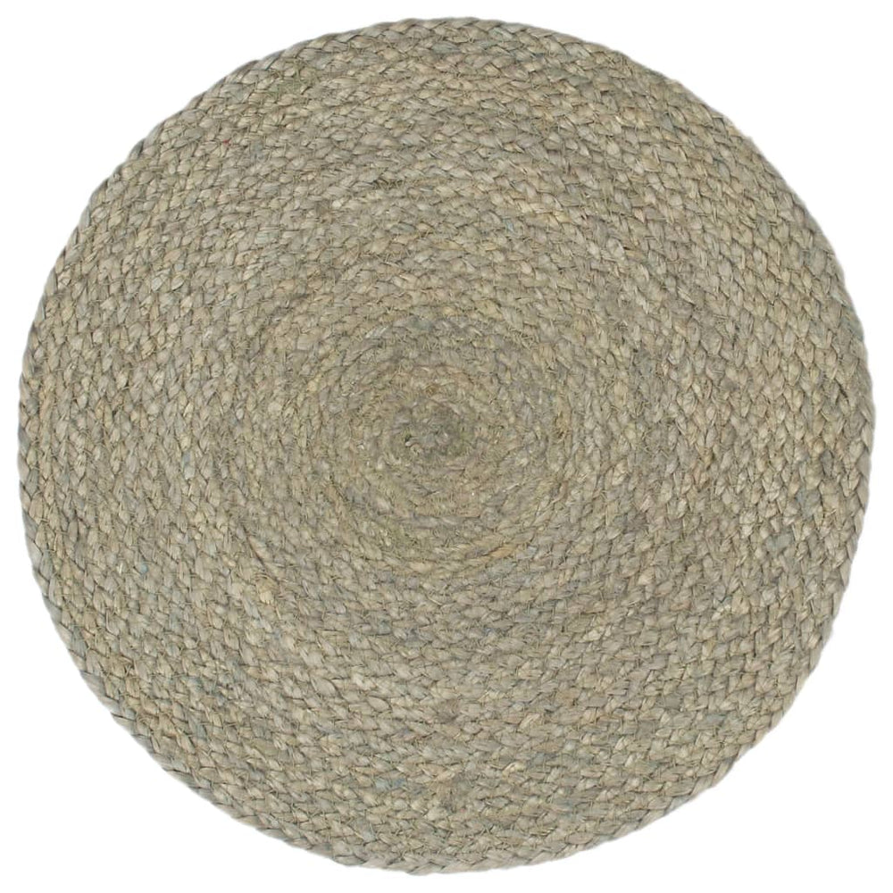 Tischsets 6 Stk. Grau 38 cm Rund Jute