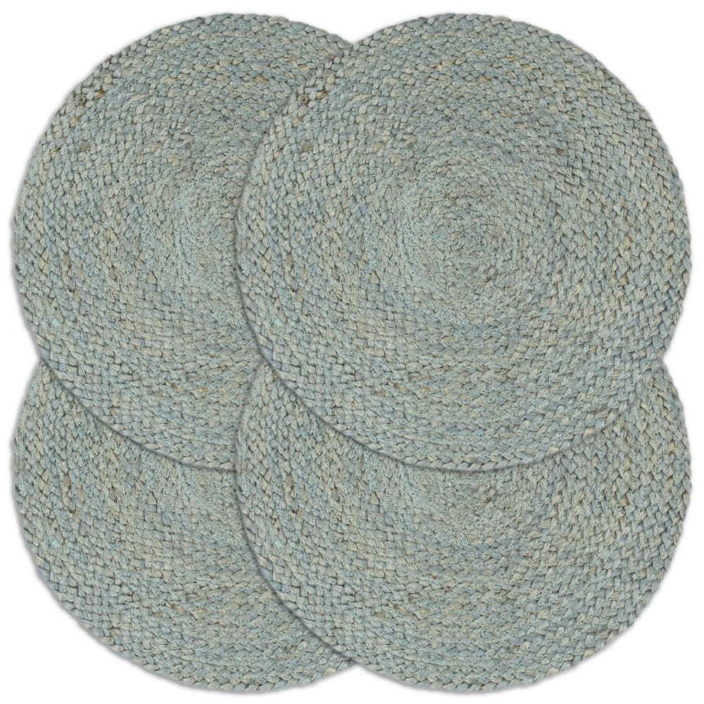 Tischsets 4 Stk. Olivgrün 38 cm Rund Jute