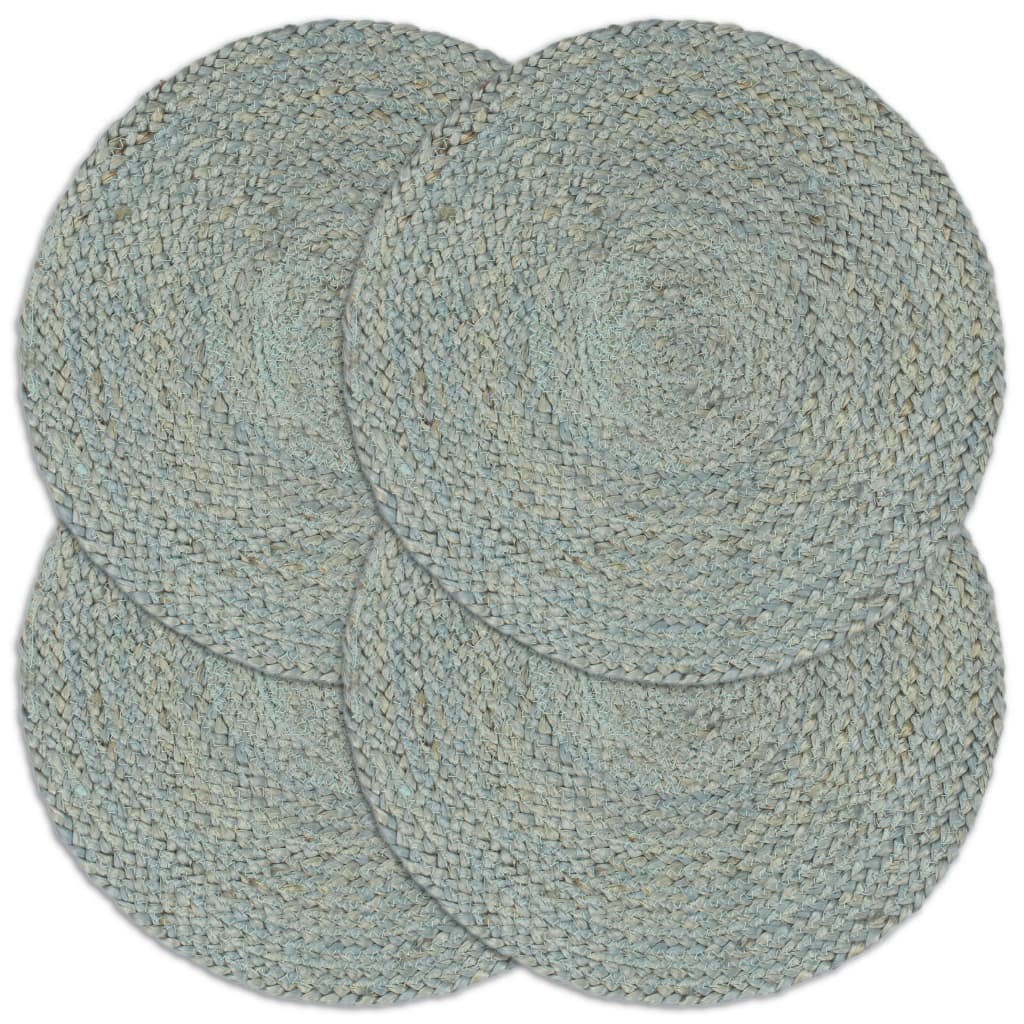 Tischsets 4 Stk. Olivgrün 38 cm Rund Jute