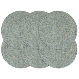 Tischsets 6 Stk. Uni Olivgrün 38 cm Rund Jute