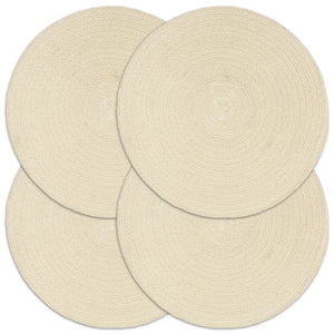 Tischsets 4 Stk. Natur 38 cm Rund Baumwolle