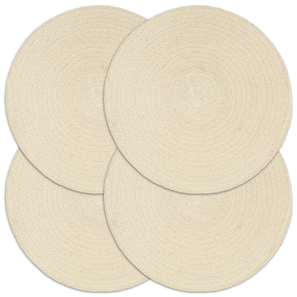 Tischsets 4 Stk. Natur 38 cm Rund Baumwolle