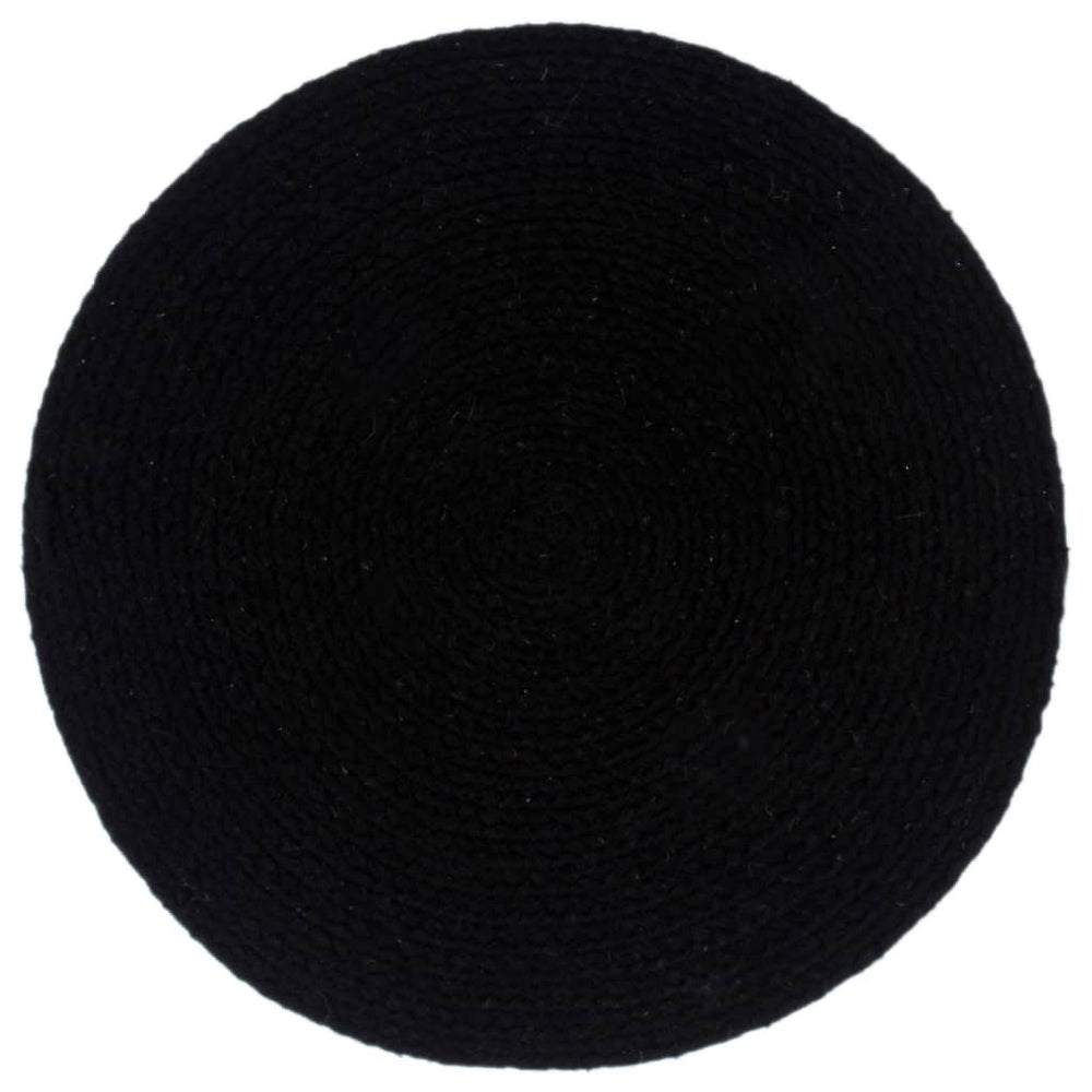 Tischsets 6 Stk. Uni Schwarz 38 cm Rund Baumwolle