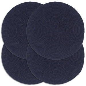 Tischsets 4 Stk. Marineblau 38 cm Rund Baumwolle