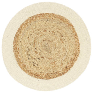 Tischsets 4 Stk. Natur 38 cm Rund Jute und Baumwolle