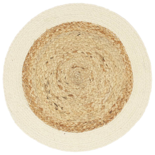 Tischsets 4 Stk. Natur 38 cm Rund Jute und Baumwolle