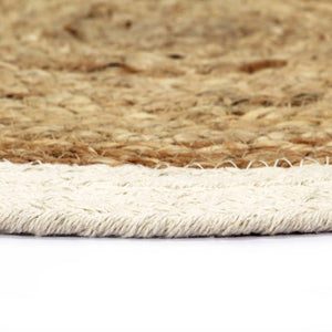 Tischsets 4 Stk. Natur 38 cm Rund Jute und Baumwolle