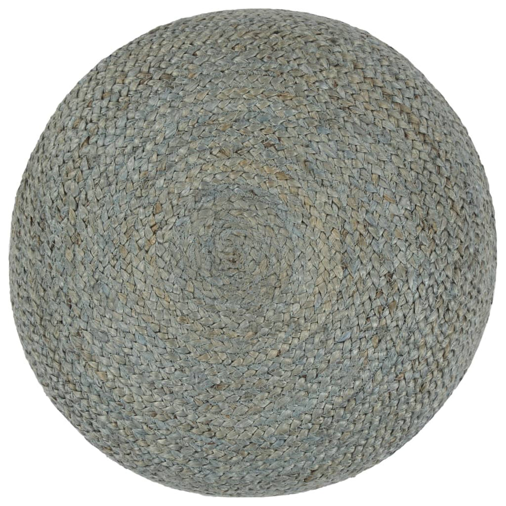 Handgefertigter Sitzpuff Olivgrün 45 x 30 cm Jute