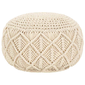 Makramee Sitzpuff Handgefertigt 45 x 30 cm Baumwolle