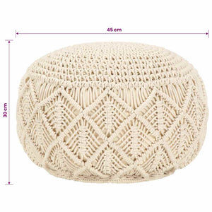 Makramee Sitzpuff Handgefertigt 45 x 30 cm Baumwolle
