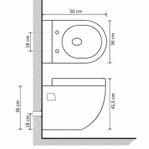 Hänge-Toilette mit Einbau-Spülkasten Keramik Weiß