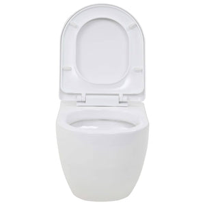 Hänge-Toilette mit Einbau-Spülkasten Keramik Weiß
