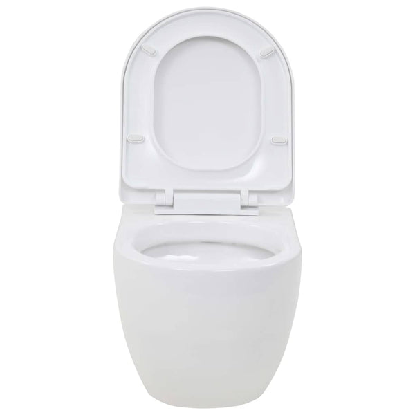 Hänge-Toilette mit Einbau-Spülkasten Keramik Weiß