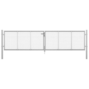 Gartentor verzinkter Stahl 400 x 75 cm Silber