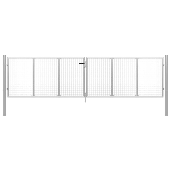 Gartentor verzinkter Stahl 400 x 100 cm Silber