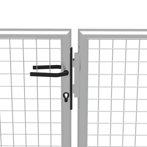 Gartentor verzinkter Stahl 400 x 100 cm Silber