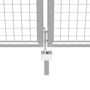 Gartentor verzinkter Stahl 400 x 100 cm Silber