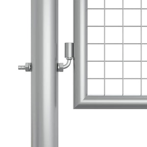 Gartentor verzinkter Stahl 400 x 125 cm Silber
