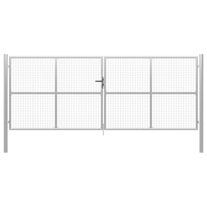 Gartentor verzinkter Stahl 400 x 150 cm Silber