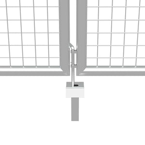 Gartentor verzinkter Stahl 400 x 150 cm Silber