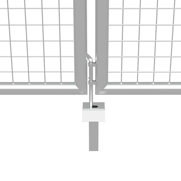 Gartentor verzinkter Stahl 400 x 150 cm Silber