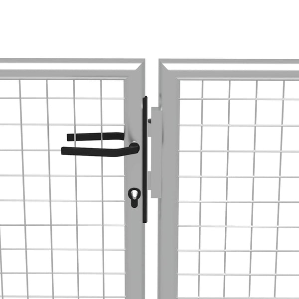 Gartentor verzinkter Stahl 400 x 175 cm Silber