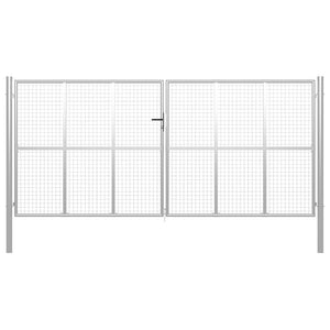 Gartentor verzinkter Stahl 400 x 200 cm Silber