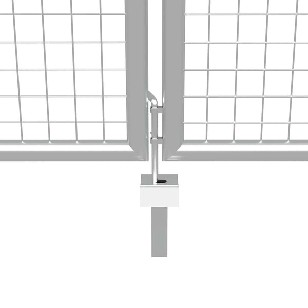 Gartentor verzinkter Stahl 400 x 200 cm Silber
