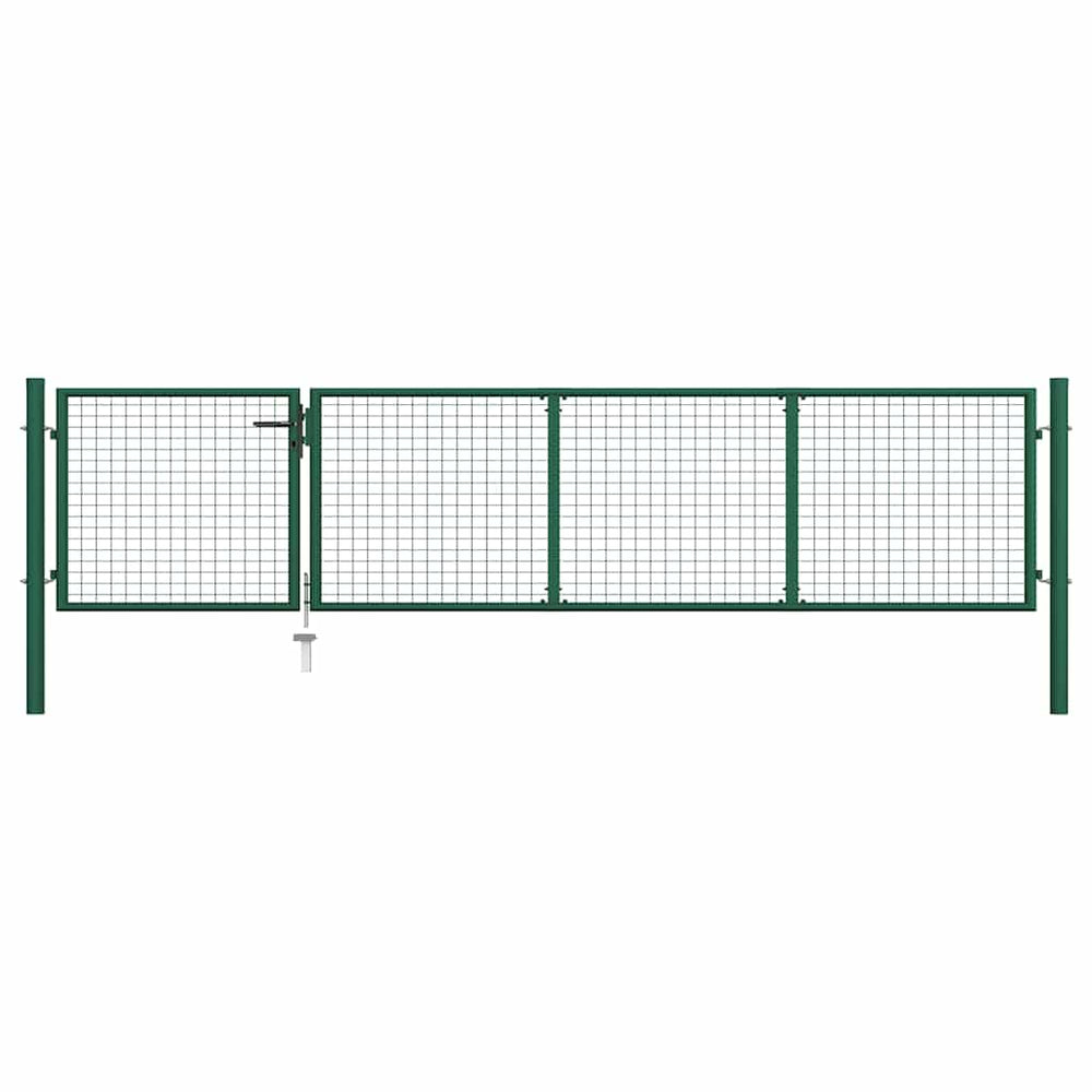 vidaXL Steel Garden Gate 350 x 75 cm Green