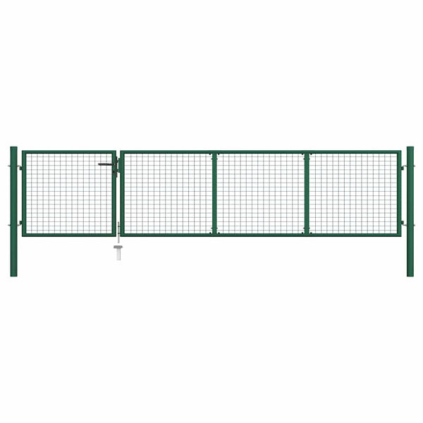 Gartentor aus Stahl 350 x 75 cm Grün