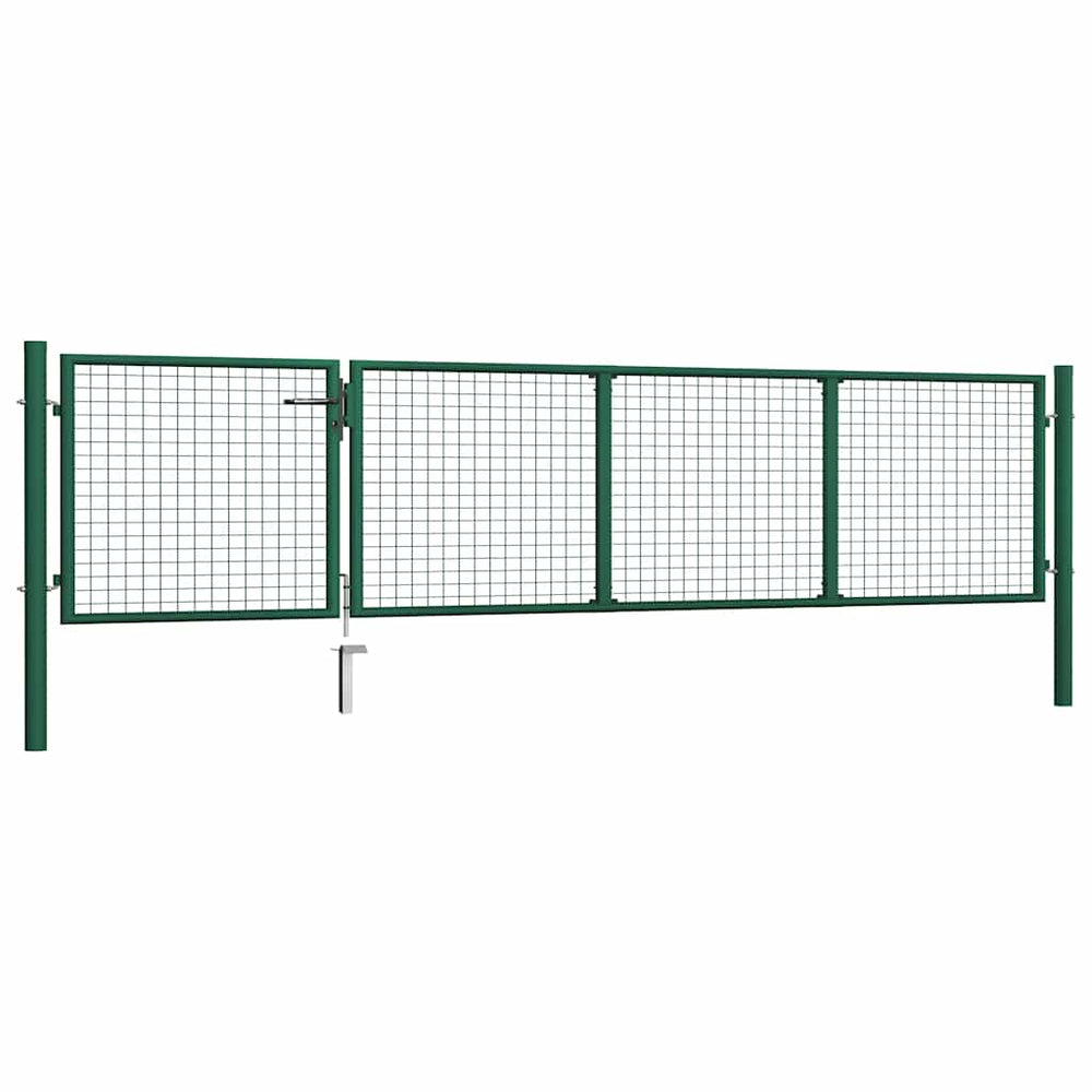 vidaXL Steel Garden Gate 350 x 75 cm Green
