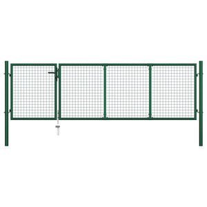 Gartentor aus Stahl 350 x 100 cm Grün