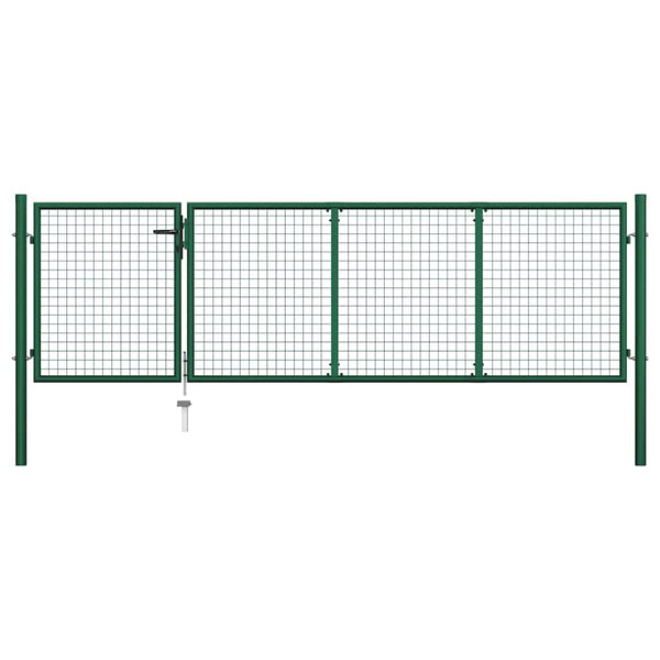 Gartentor aus Stahl 350 x 100 cm Grün