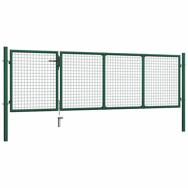 Gartentor aus Stahl 350 x 100 cm Grün