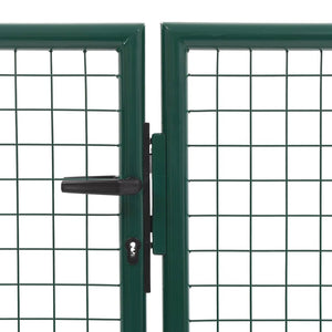 Gartentor aus Stahl 350 x 100 cm Grün