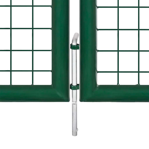 Gartentor aus Stahl 350 x 100 cm Grün