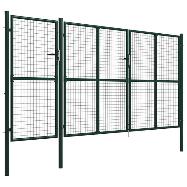 Gartentor aus Stahl 400 x 150 cm Grün