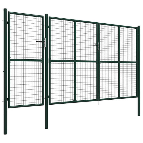 Gartentor aus Stahl 400 x 200 cm Grün