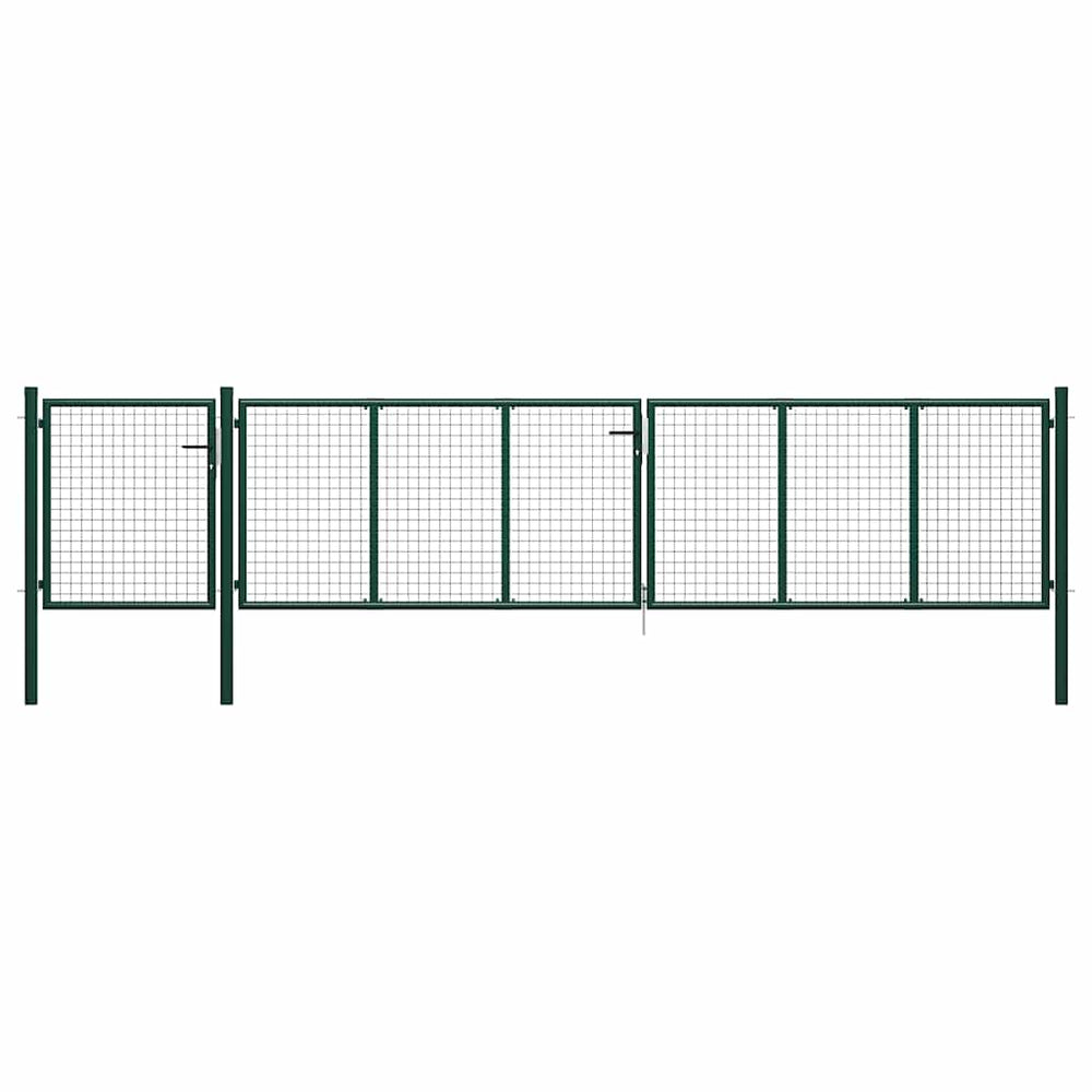 vidaXL Garden Gate Steel 500 x 75 cm Green