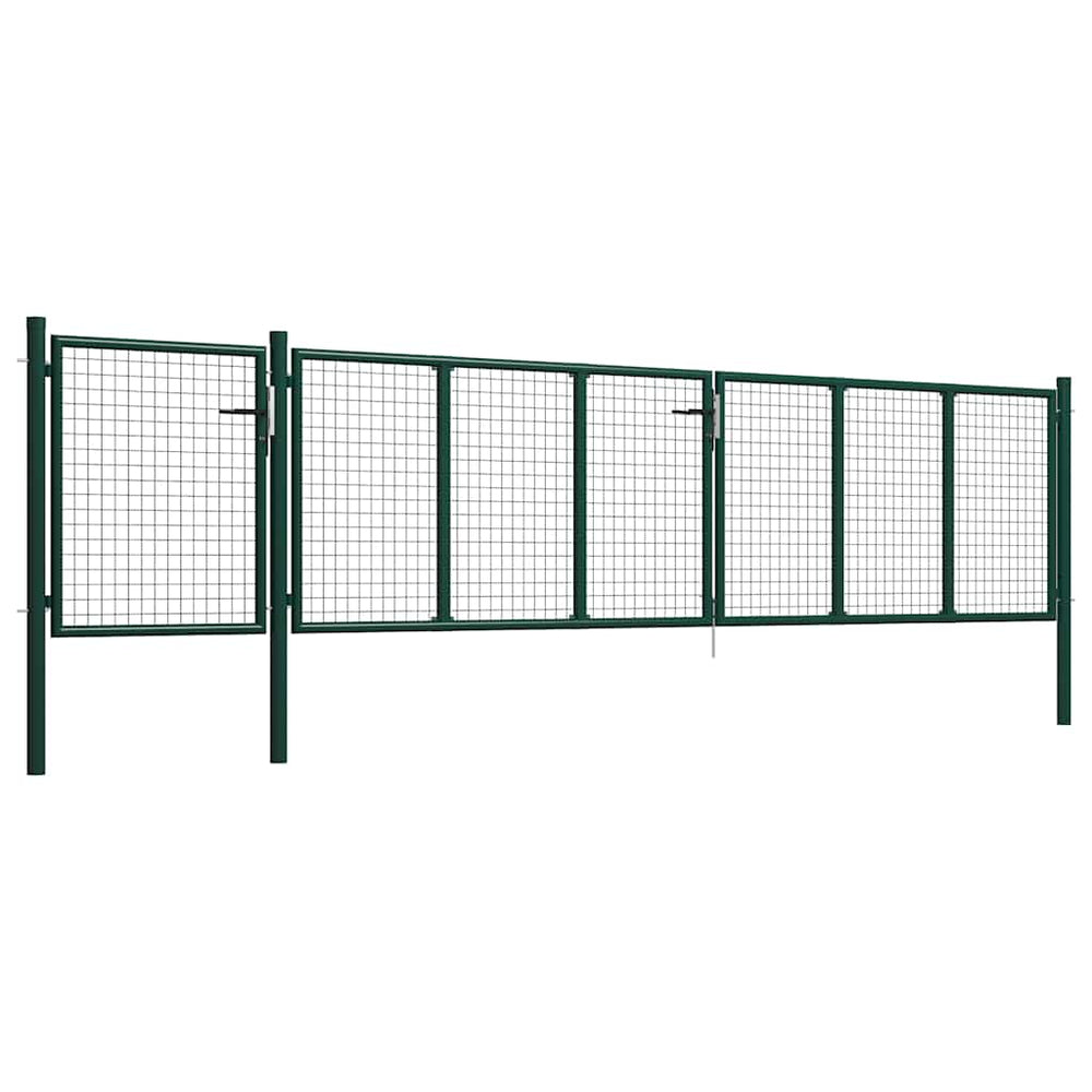 vidaXL Garden Gate Steel 500 x 75 cm Green