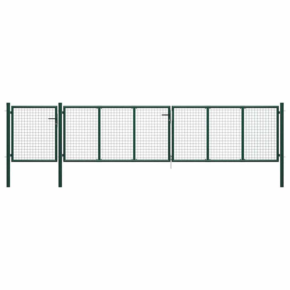 vidaXL Garden Gate Steel 500 x 100 cm Green