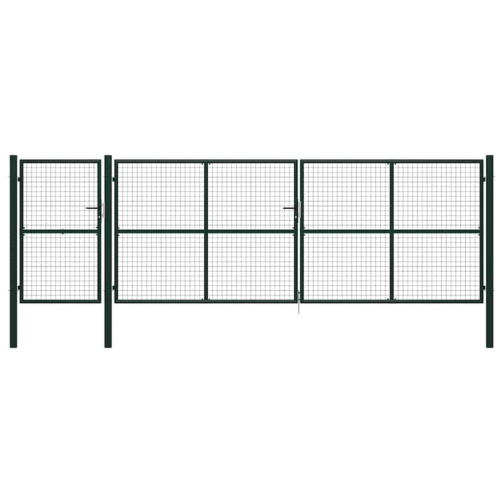 vidaXL Garden Gate Steel 500 x 150 cm Green