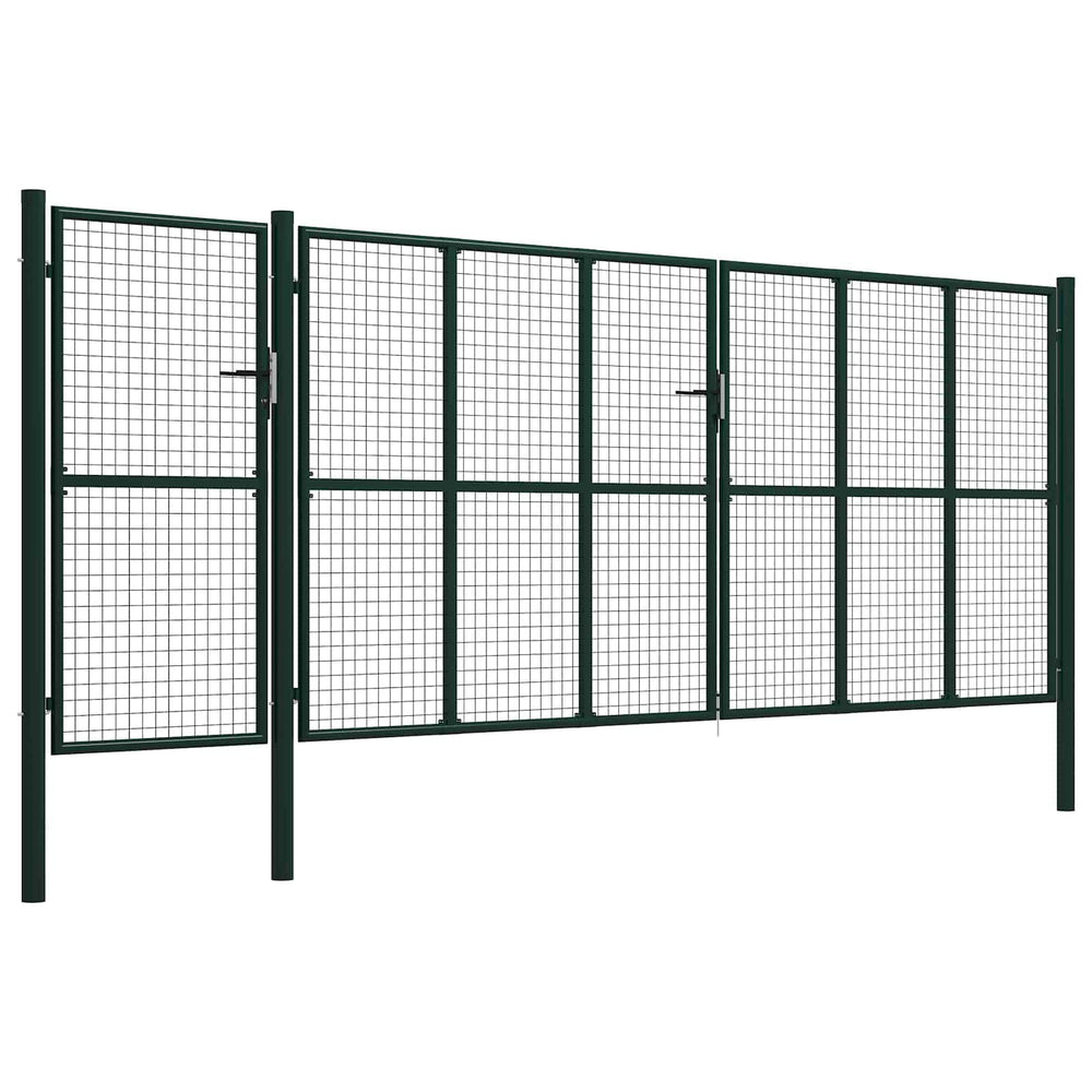 vidaXL Fence Gate with Lock Green 175 cm Steel