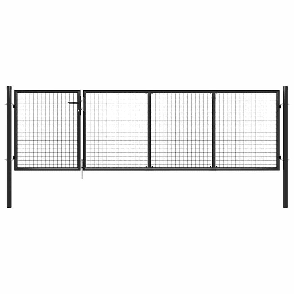 vidaXL Garden Gate Steel 350 x 75 cm Anthracite