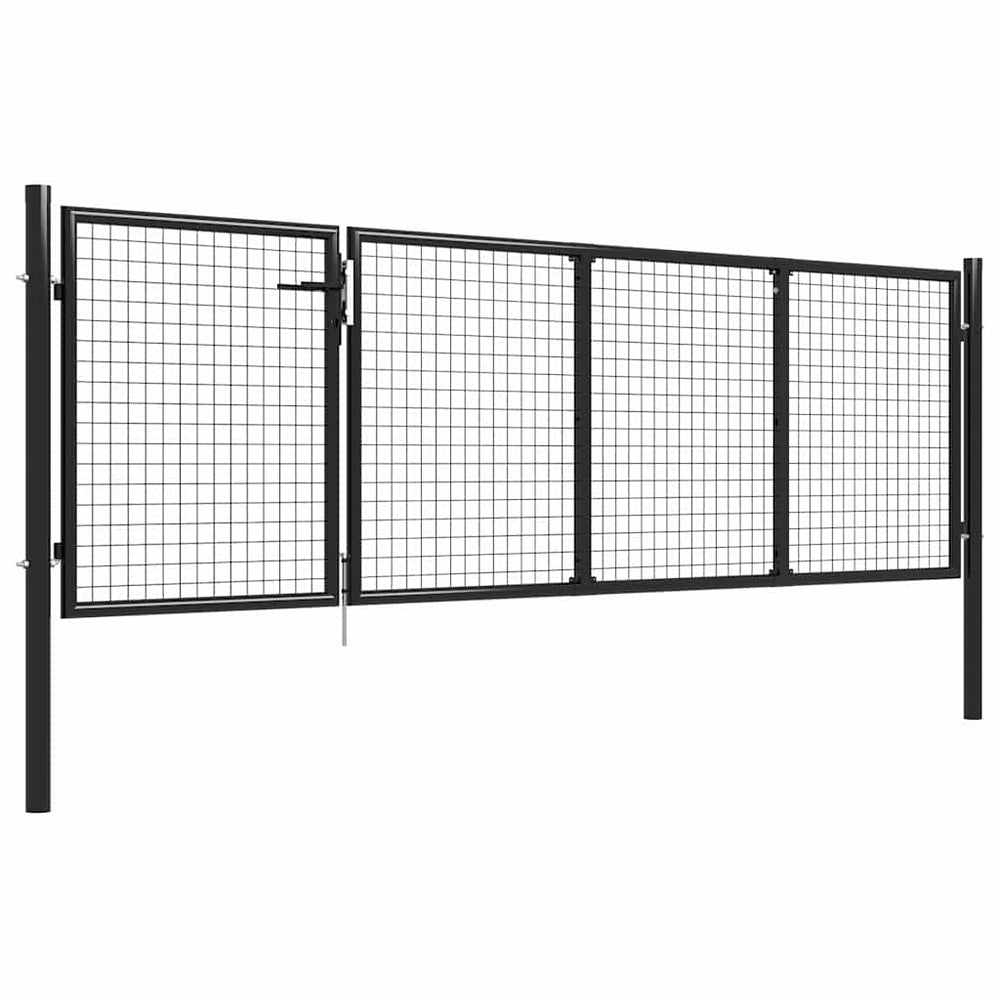 vidaXL Garden Gate Steel 350 x 75 cm Anthracite