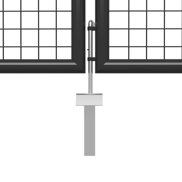 Gartentor aus Stahl 350 x 100 cm Anthrazit